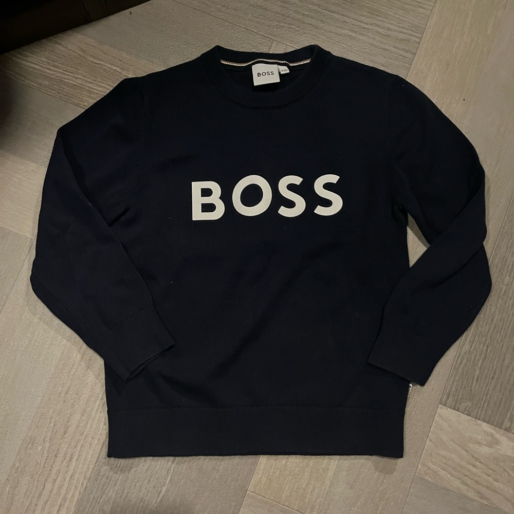 BOSS Kids Navy Crewneck Top